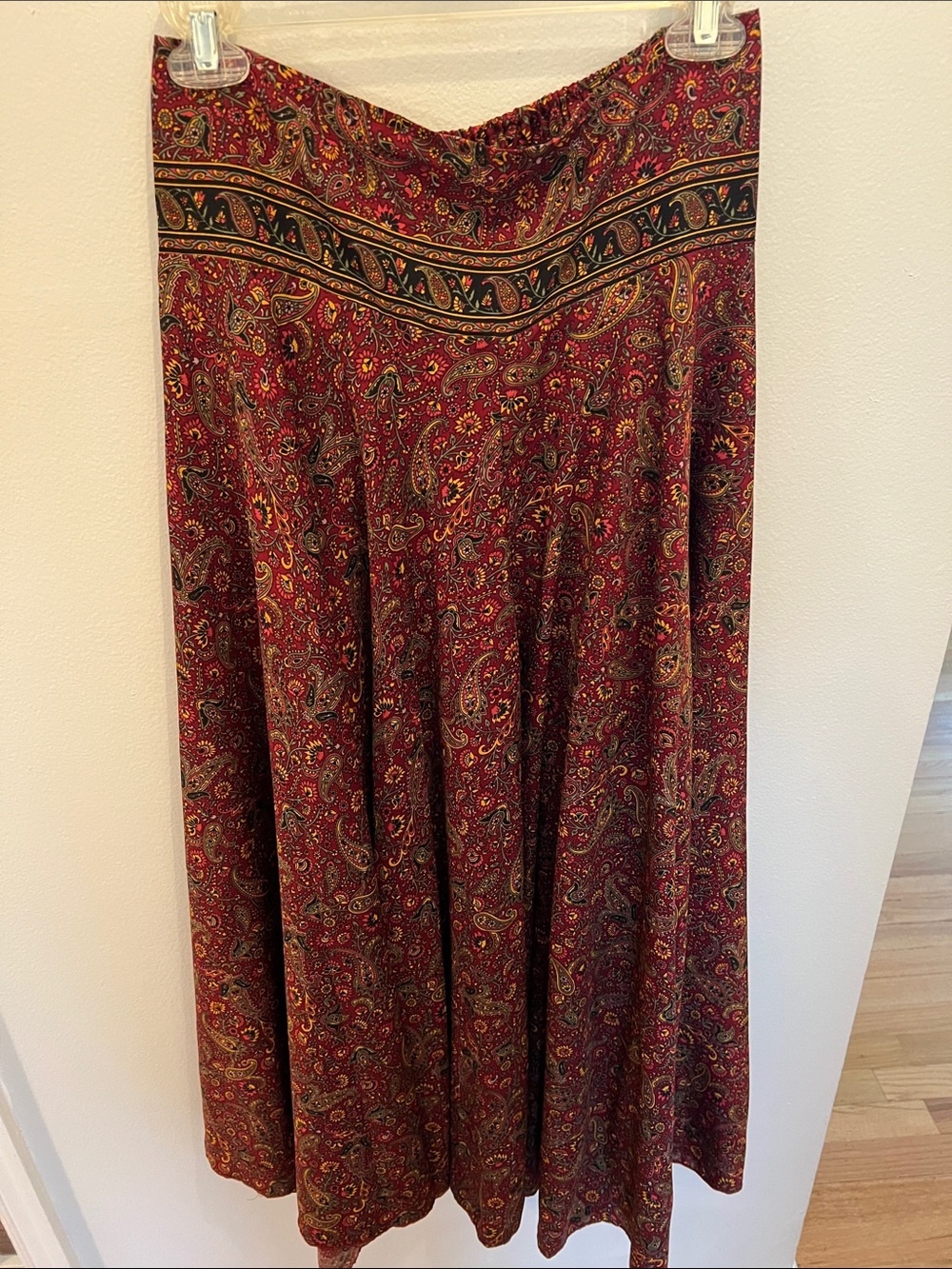RAGA Burgundy Paisley Wide-Leg Jumpsuit Pants